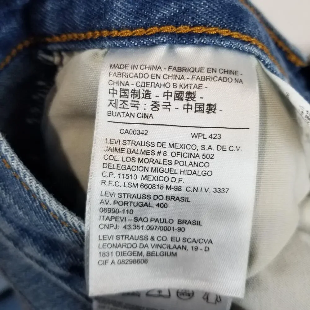 Levis 501 Jeans Womens 28x28 Blue White Oak Cone Denim Raw Hem Straight